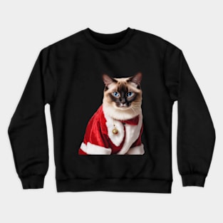 Siamese cat santa Crewneck Sweatshirt